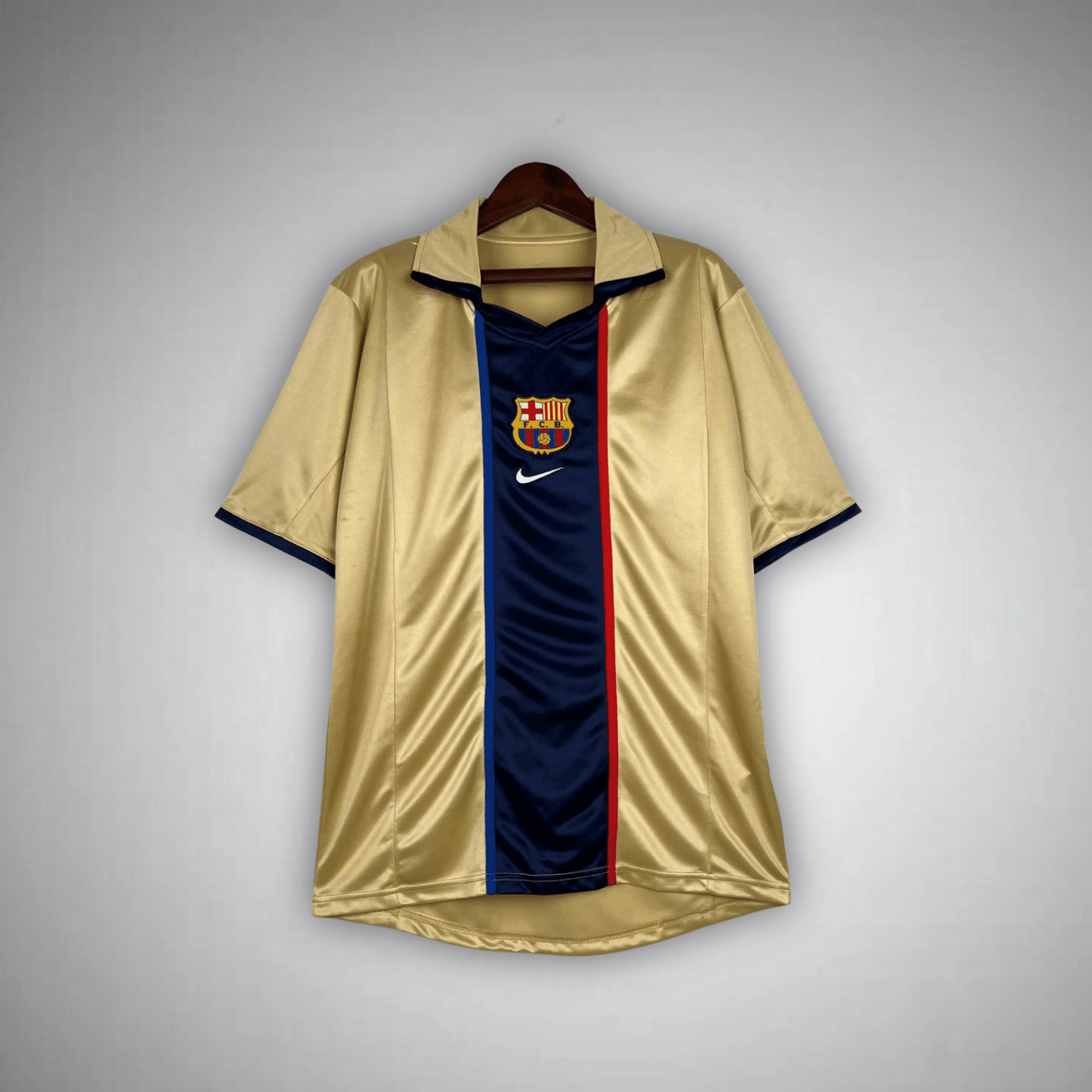 02/03 FC Barcelona Gold Away Retro Kit